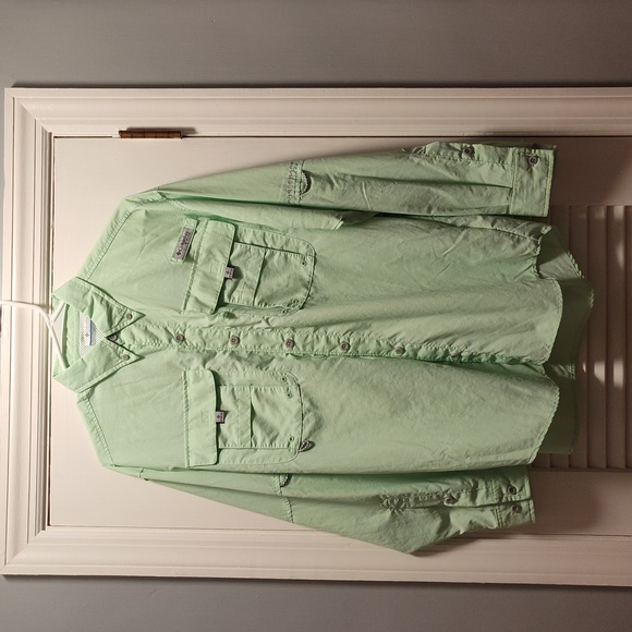 Columbia Other - EUC Men's Columbia PFG Long Sleeve Shirt, Size S, Light Green Color